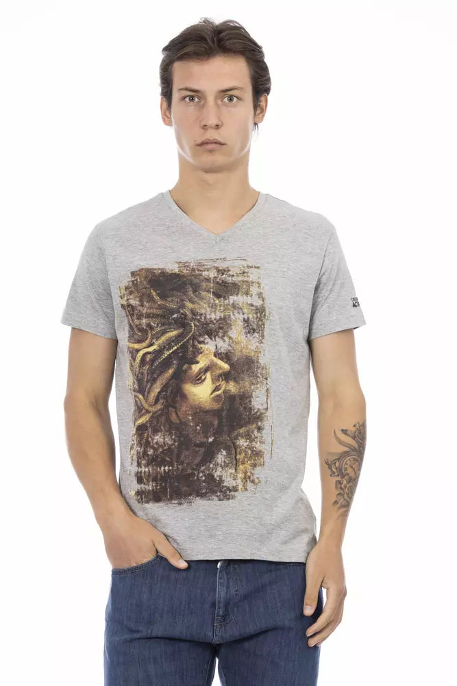 Trussardi Action Gray Cotton T-Shirt