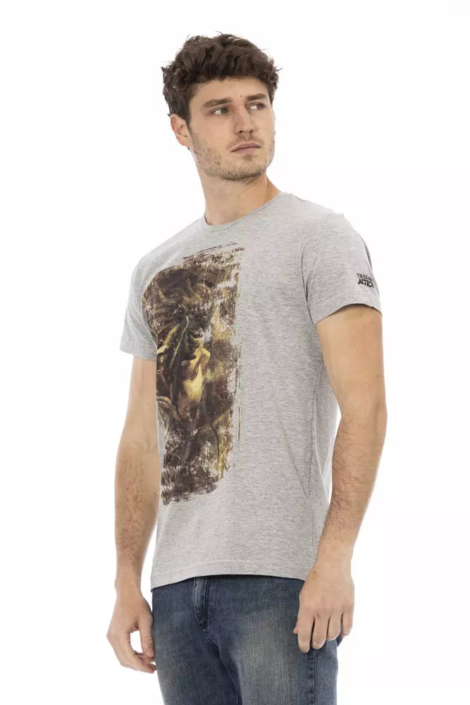Trussardi Action Gray Cotton T-Shirt