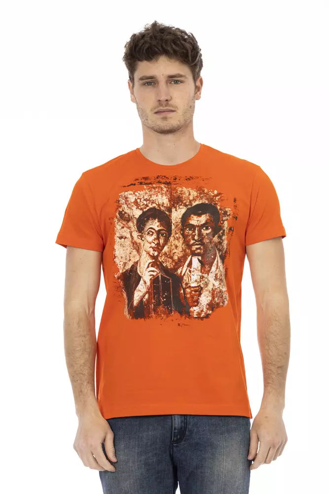 Trussardi Action Orange Cotton Men T-Shirt | Regal Royce