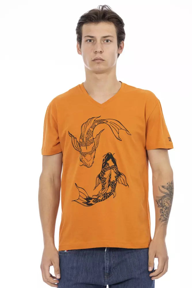 Trussardi Action Orange Cotton Men's T-Shirt | Regal Royce