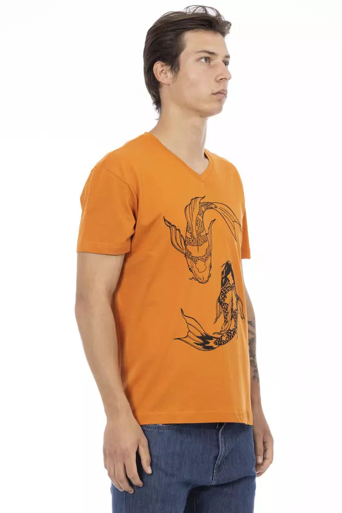 Trussardi Action Orange Cotton Men's T-Shirt | Regal Royce