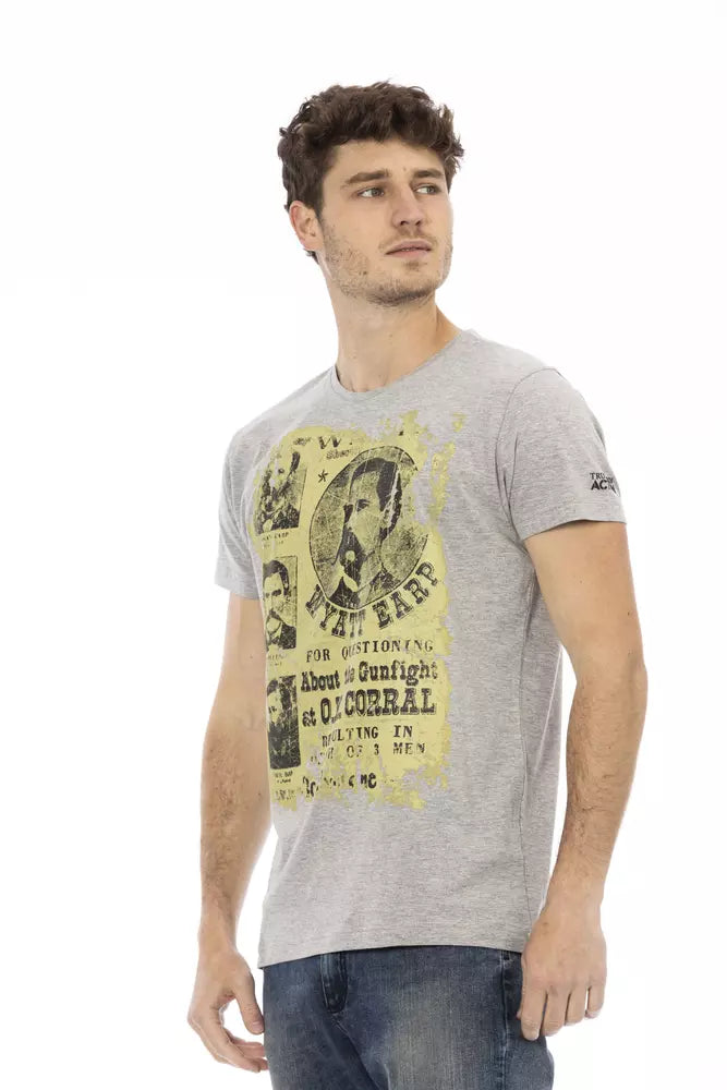 Trussardi Action Gray Cotton T-Shirt