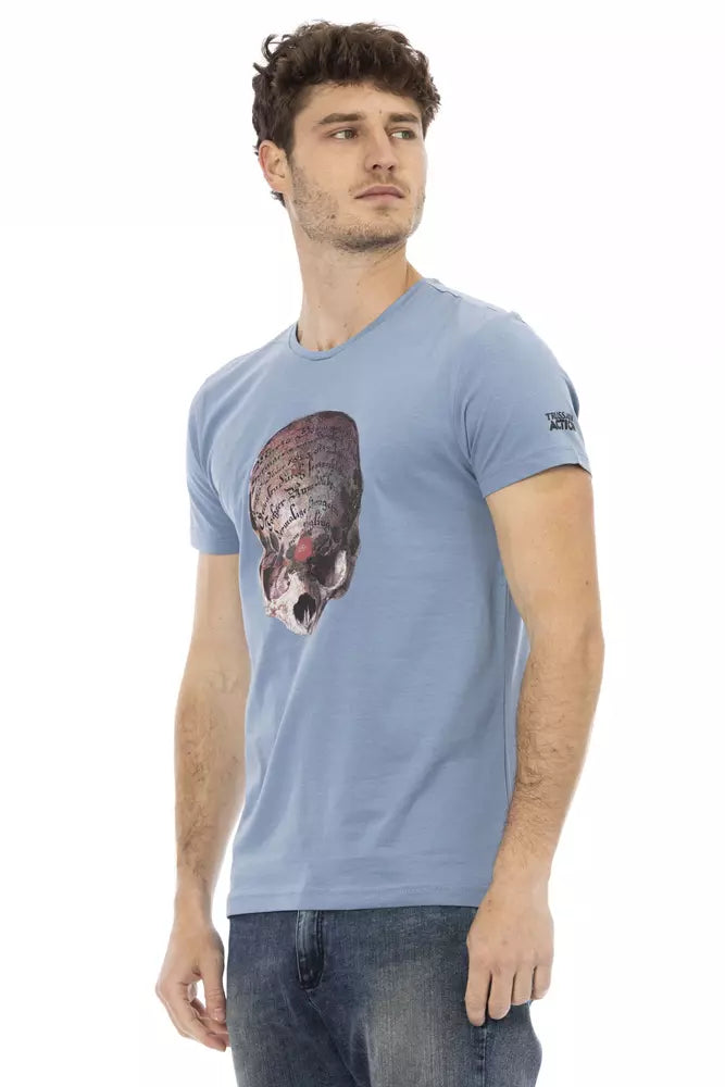 Trussardi Action Light Blue Cotton T-Shirt