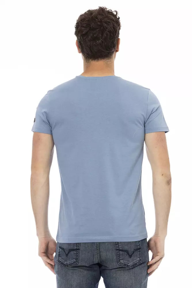 Trussardi Action Light Blue Cotton T-Shirt