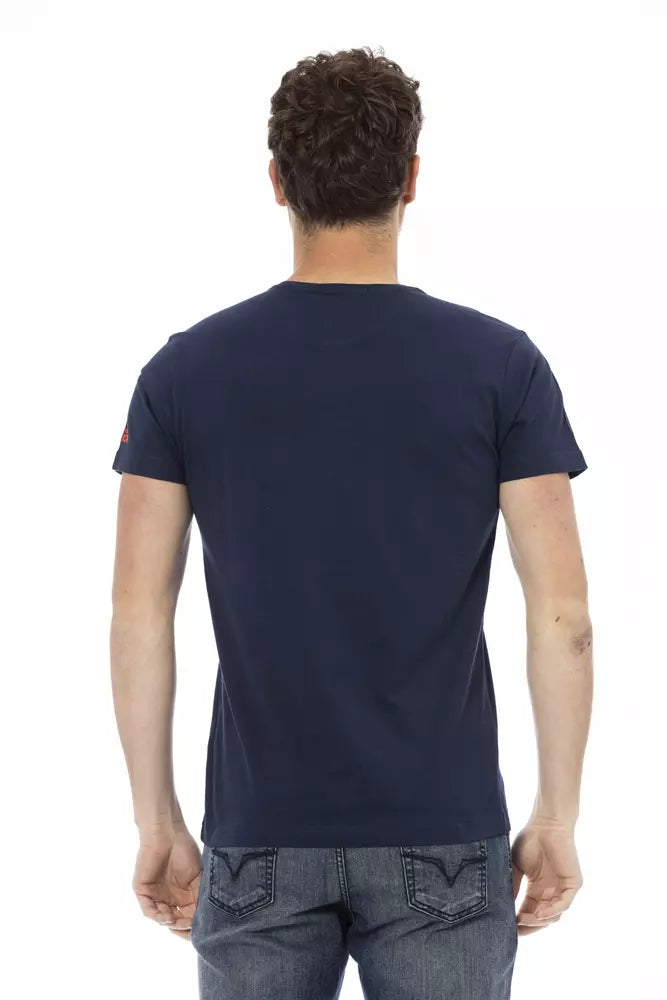 Trussardi Action Blue Cotton Men T-Shirt | Regal Royce