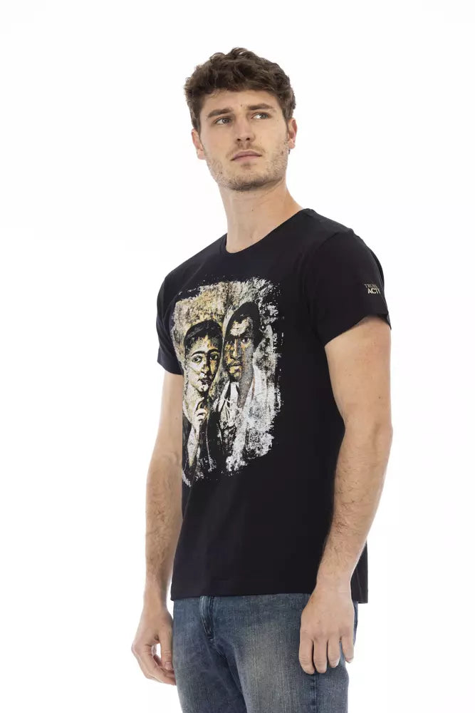 Trussardi Action Black Cotton Men T-Shirt | Regal Royce
