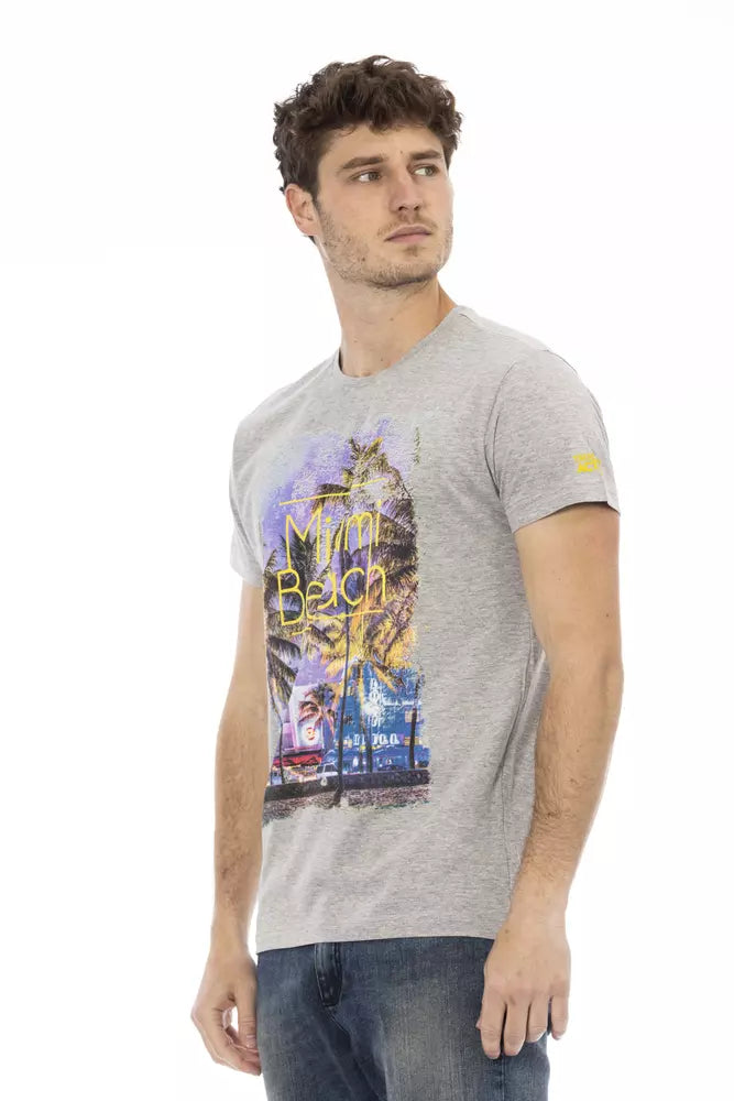 Trussardi Action Gray Cotton T-Shirt