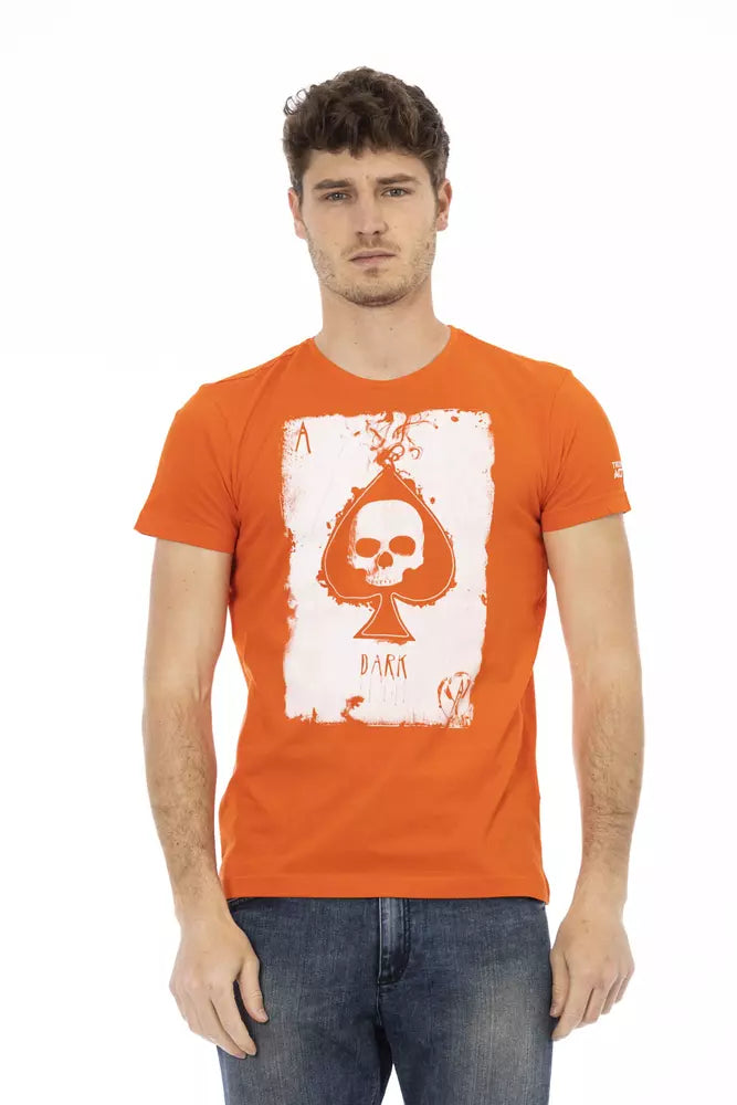 Trussardi Action Orange Cotton Men T-Shirt | Regal Royce