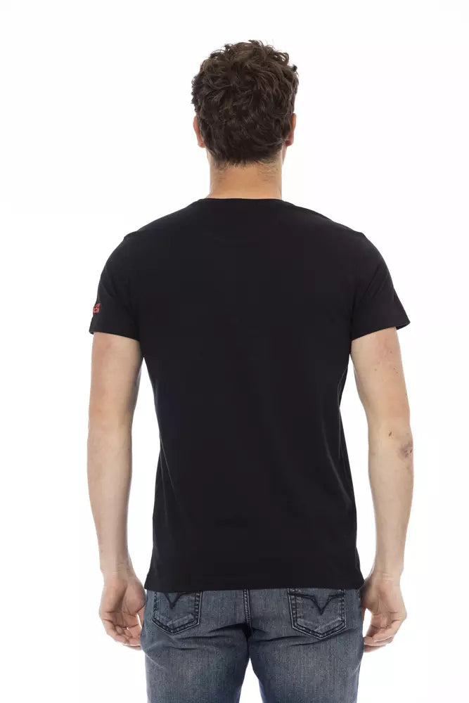 Trussardi Action Black Cotton Men T-Shirt | Regal Royce