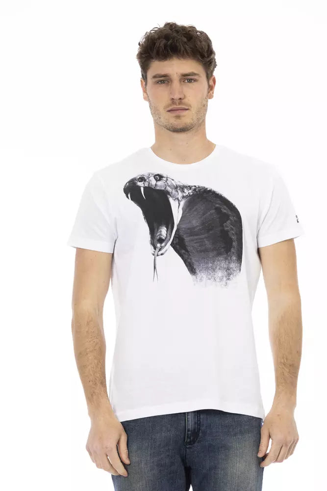 Trussardi Action White Cotton Men T-Shirt | Regal Royce