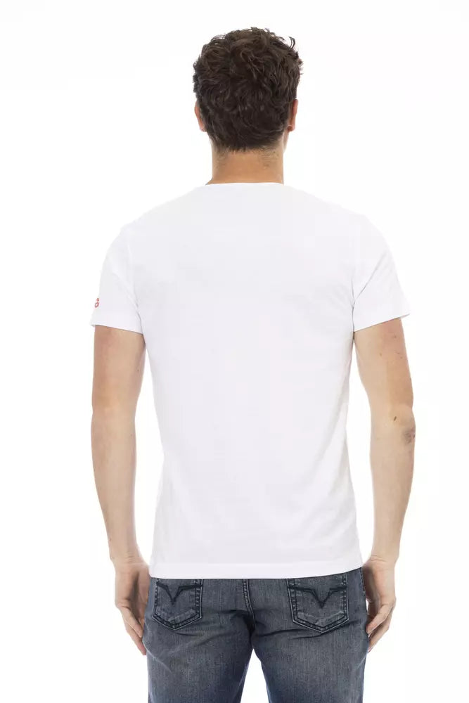 Trussardi Action White Cotton Men T-Shirt | Regal Royce
