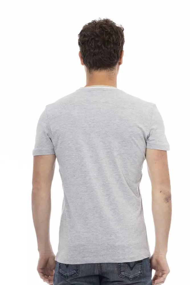 Trussardi Action Gray Cotton Men T-Shirt | Regal Royce