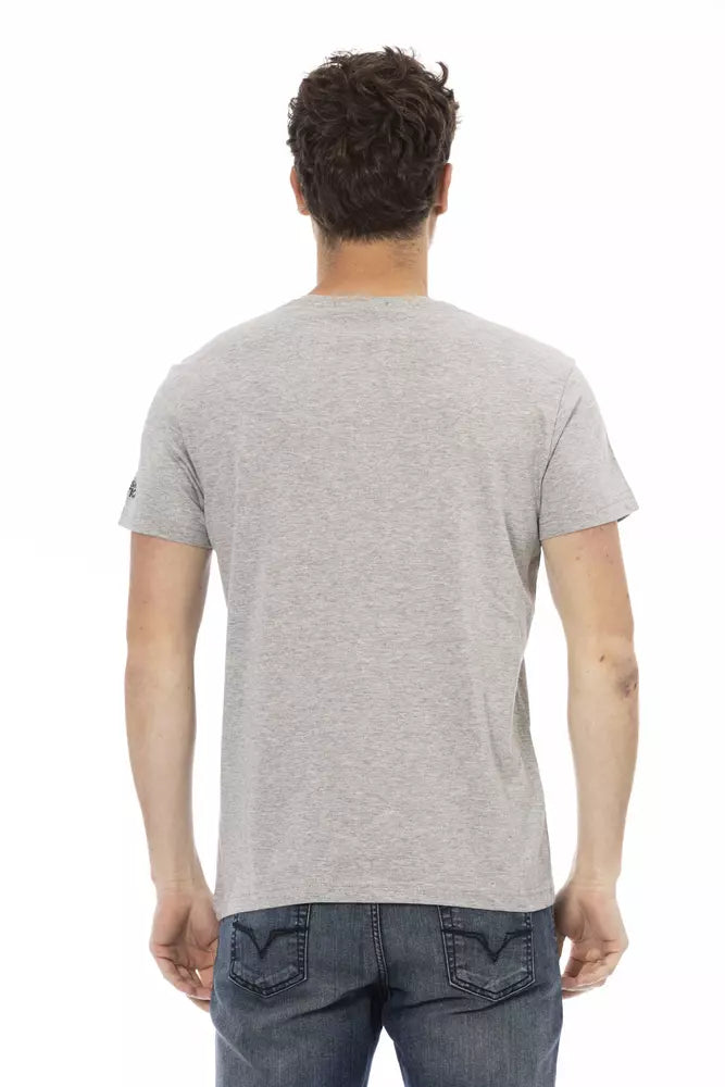 Trussardi Action Gray Cotton Men T-Shirt | Regal Royce