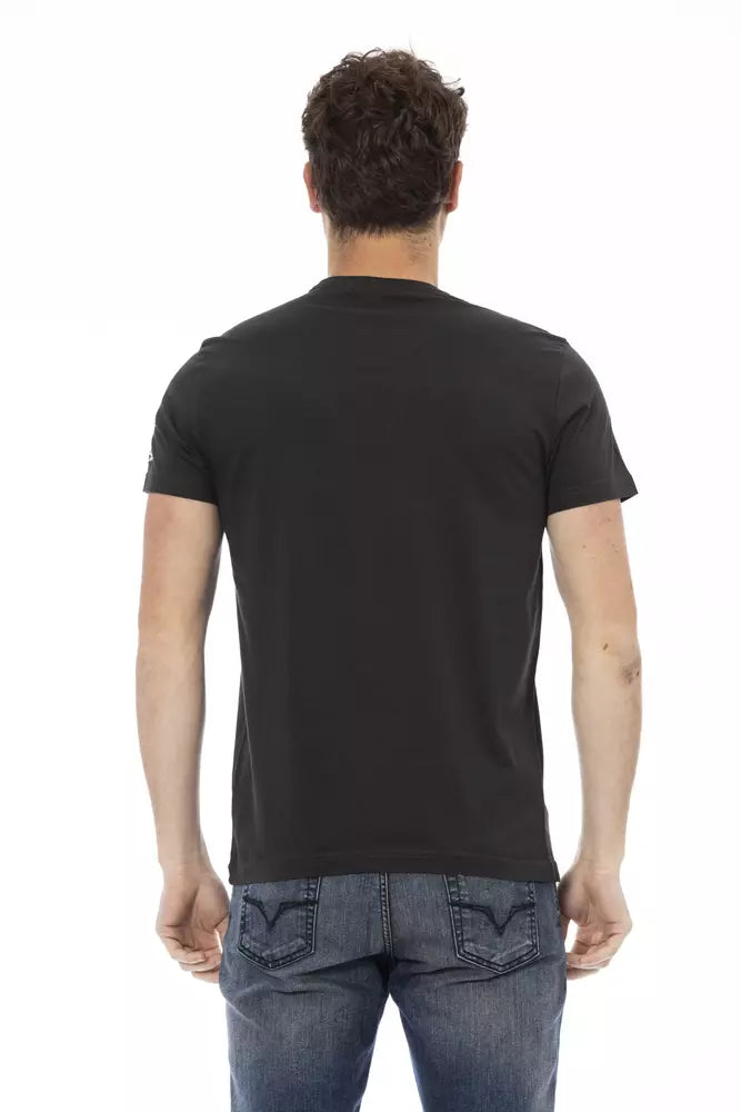Trussardi Action Black Cotton Men T-Shirt | Regal Royce