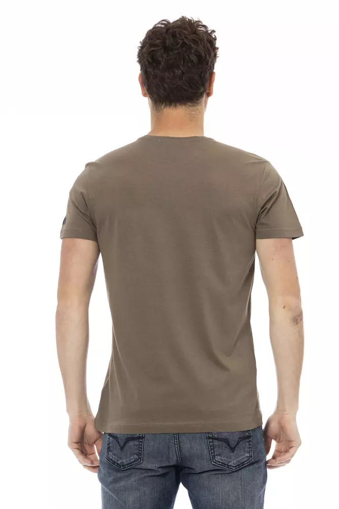 Trussardi Action Brown Cotton Men T-Shirt | Regal Royce
