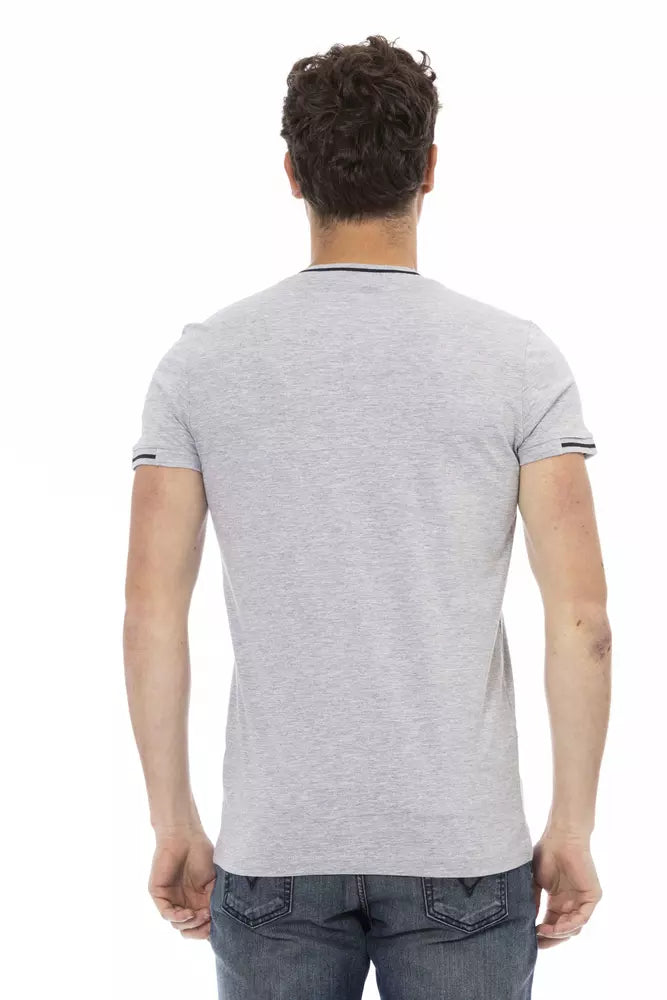 Trussardi Action Gray Cotton Men T-Shirt | Regal Royce