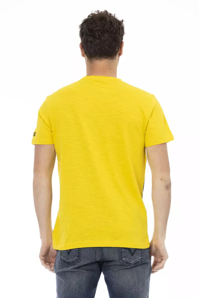 Trussardi Action Yellow Cotton Men T-Shirt | Regal Royce