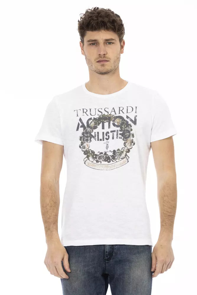 Trussardi Action White Cotton Men's T-Shirt | Regal Royce