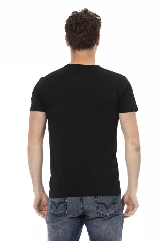 Trussardi Action Black Cotton Men T-Shirt | Regal Royce