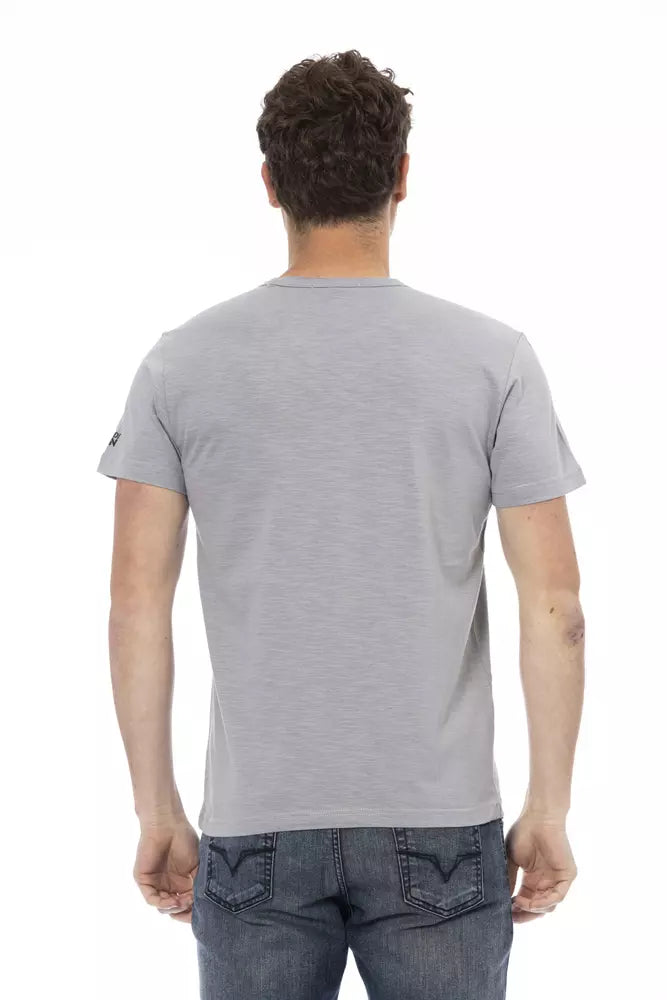 Trussardi Action Gray Cotton Men T-Shirt | Regal Royce