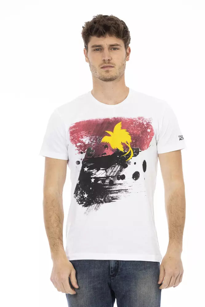 Trussardi Action White Cotton Men T-Shirt | Regal Royce