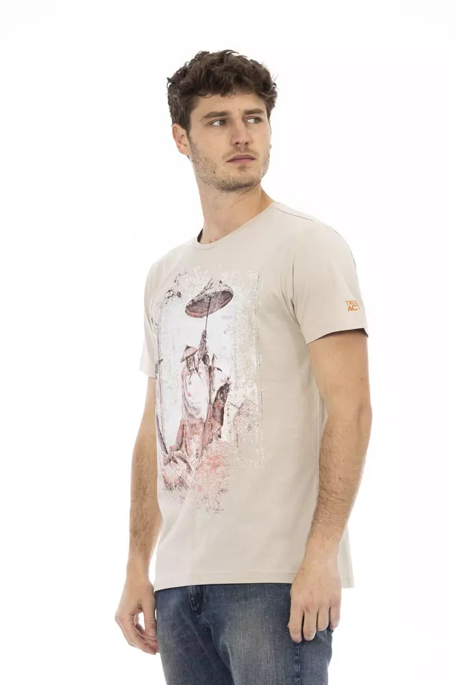 Trussardi Action Beige Cotton T-Shirt
