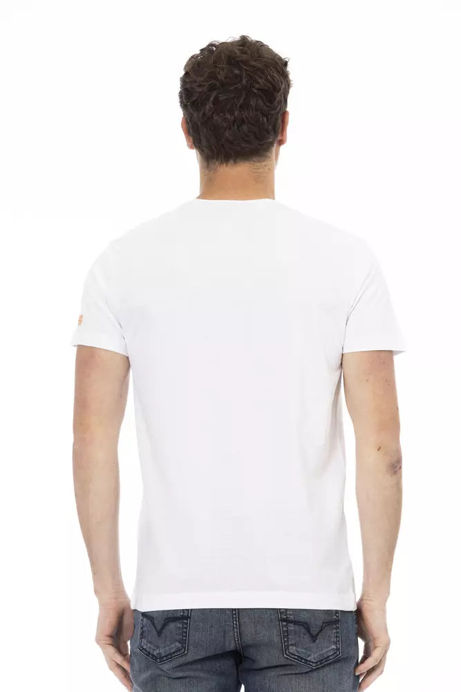Trussardi Action White Cotton Men T-Shirt | Regal Royce
