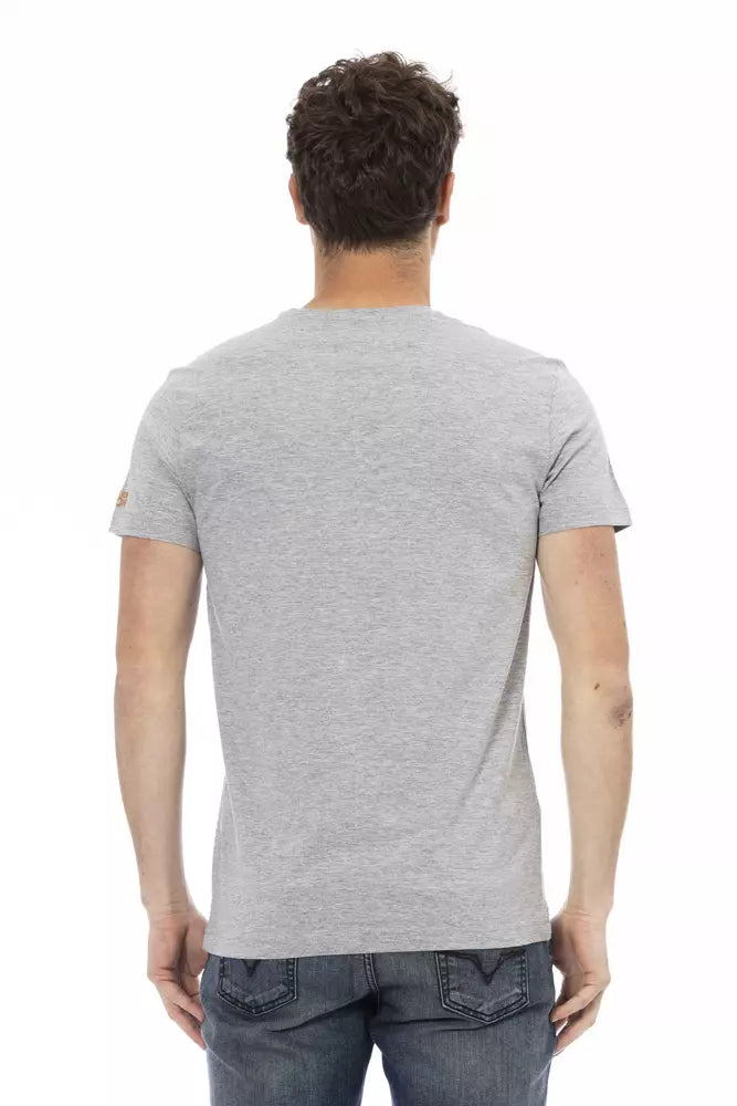 Trussardi Action Gray Cotton Men T-Shirt | Regal Royce