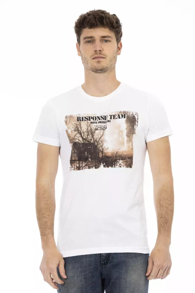 Trussardi Action White Cotton Men's T-Shirt | Regal Royce