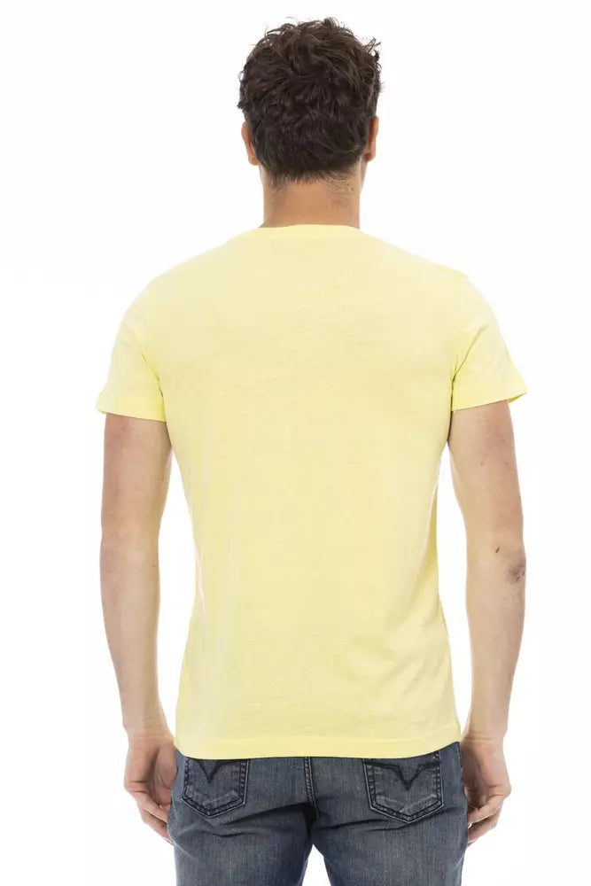 Trussardi Action Yellow Cotton Men T-Shirt | Regal Royce