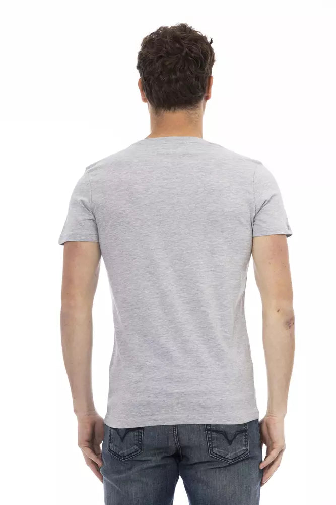 Trussardi Action Gray Cotton Men T-Shirt | Regal Royce