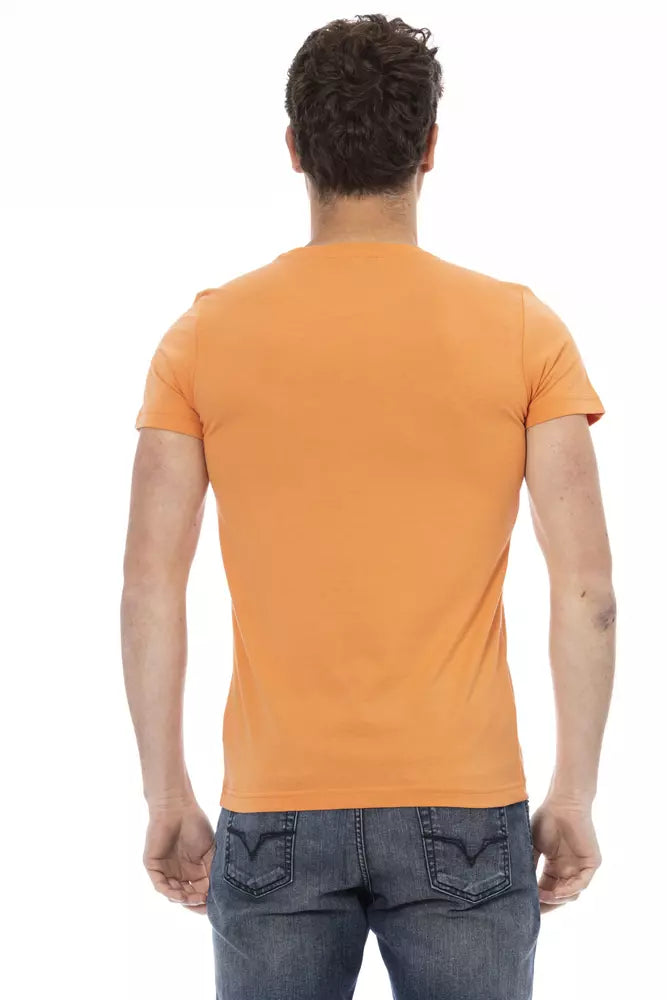 Trussardi Action Orange Cotton Men T-Shirt | Regal Royce
