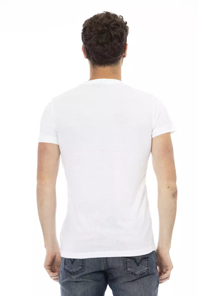 Trussardi Action White Cotton Men T-Shirt | Regal Royce