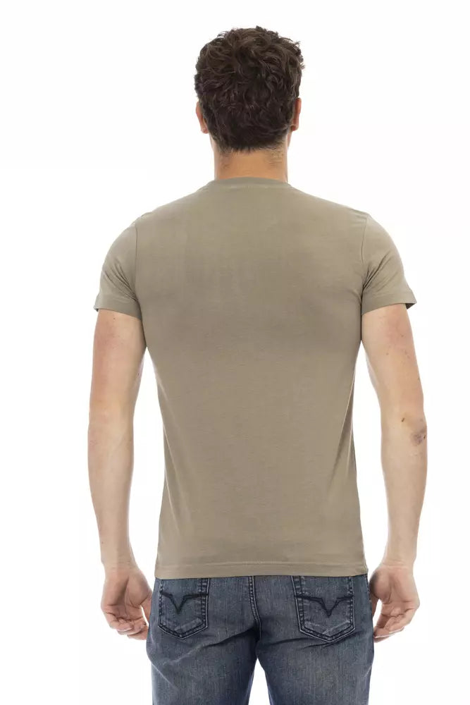 Trussardi Action Green Cotton Men T-Shirt | Regal Royce