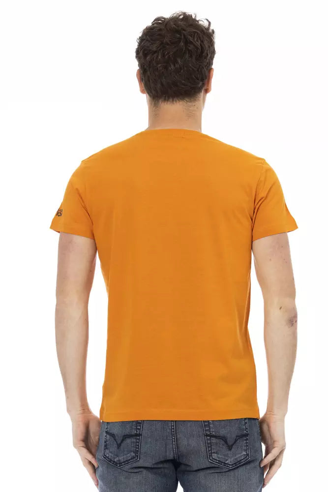 Trussardi Action Orange Cotton Men T-Shirt | Regal Royce