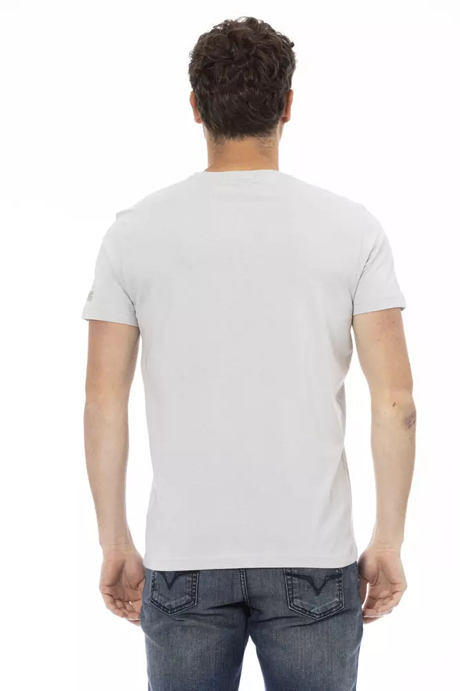 Trussardi Action Gray Cotton Men T-Shirt | Regal Royce