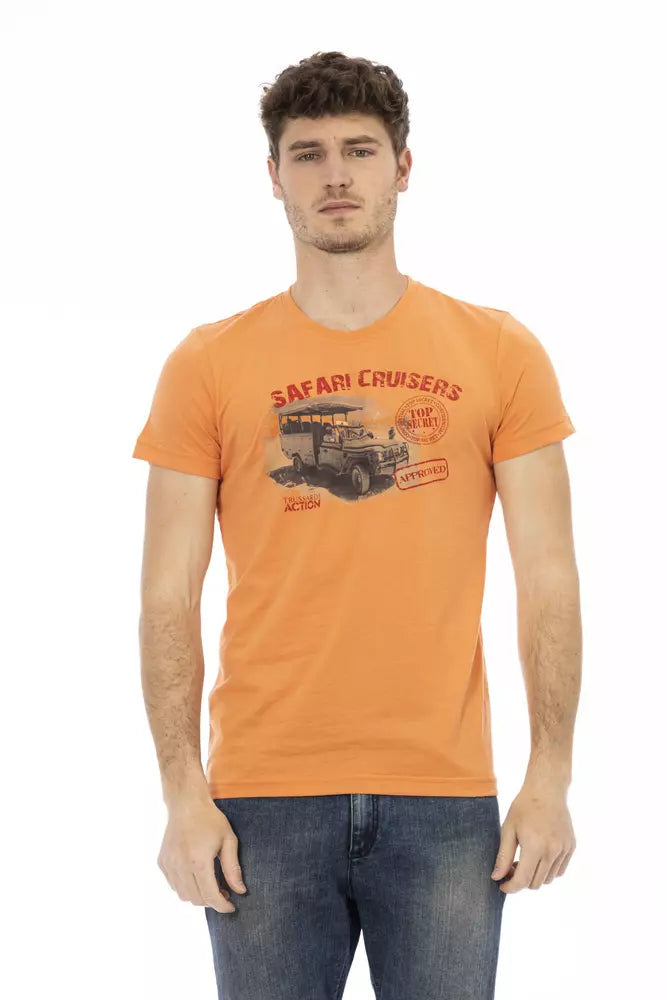 Trussardi Action Orange Cotton Men's T-Shirt | Regal Royce