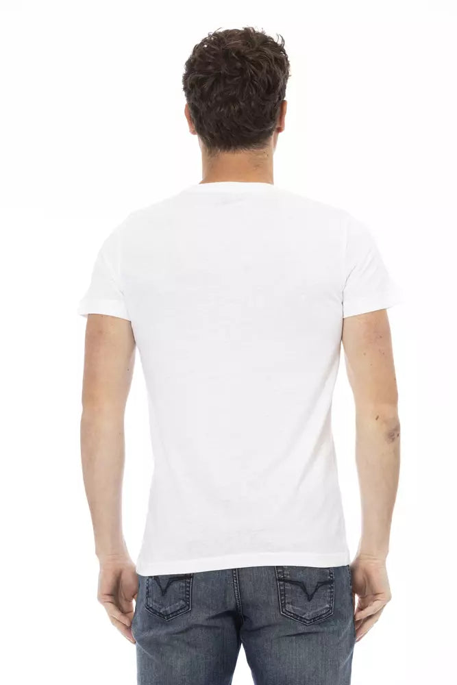 Trussardi Action White Cotton Men T-Shirt | Regal Royce