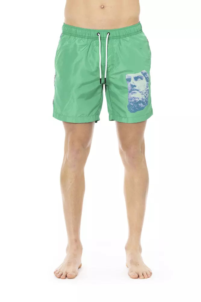 Bikkembergs Green Polyester Men Swim Short | Regal Royce