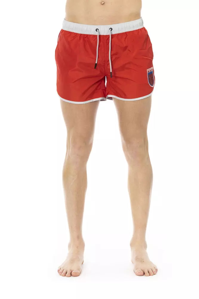 Bikkembergs Red Polyester Men Swim Short | Regal Royce