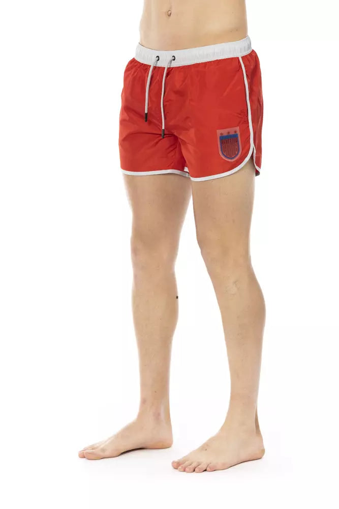 Bikkembergs Red Polyester Men Swim Short | Regal Royce