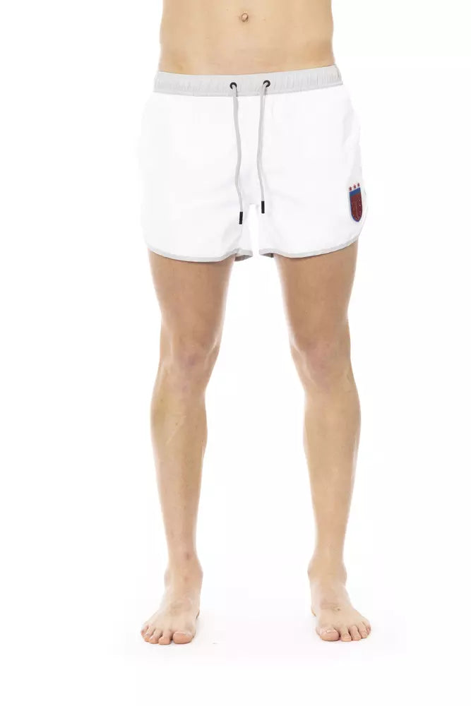 Bikkembergs White Polyester Men's Swim Short | Regal Royce