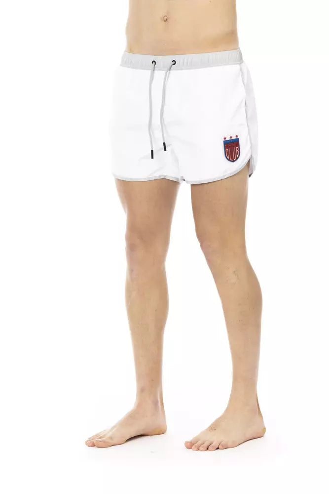 Bikkembergs White Polyester Men's Swim Short | Regal Royce
