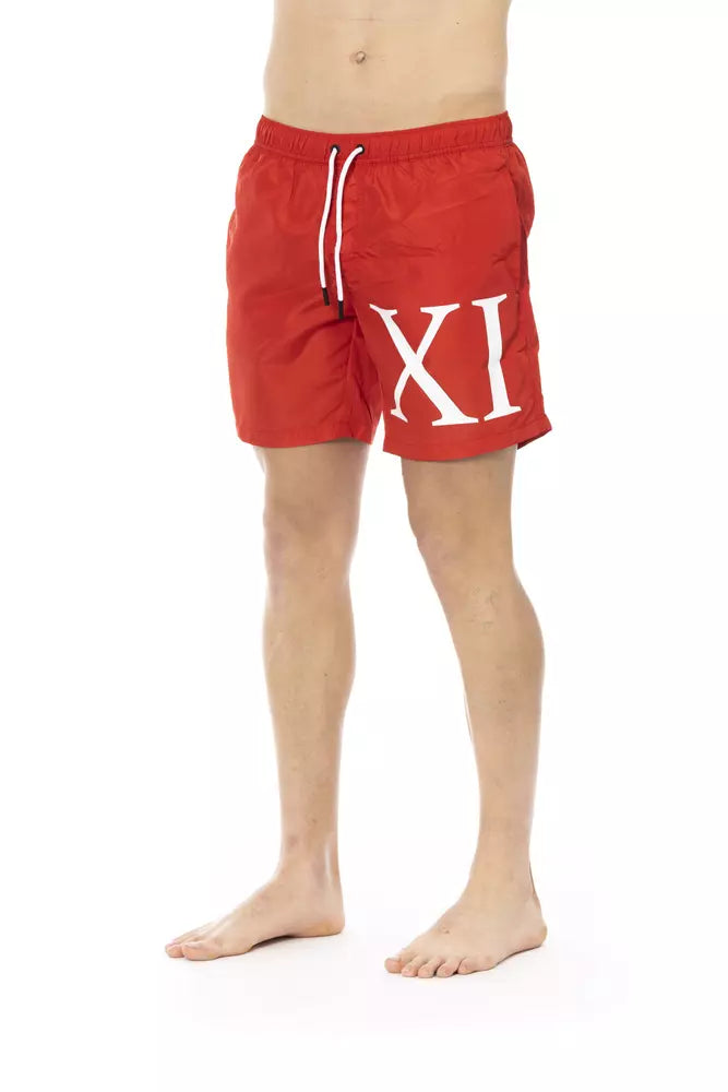 Bikkembergs Red Polyester Men Swim Short | Regal Royce