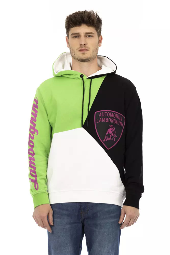 Automobili Lamborghini White Cotton Men Sweater with Hood | Regal Royce