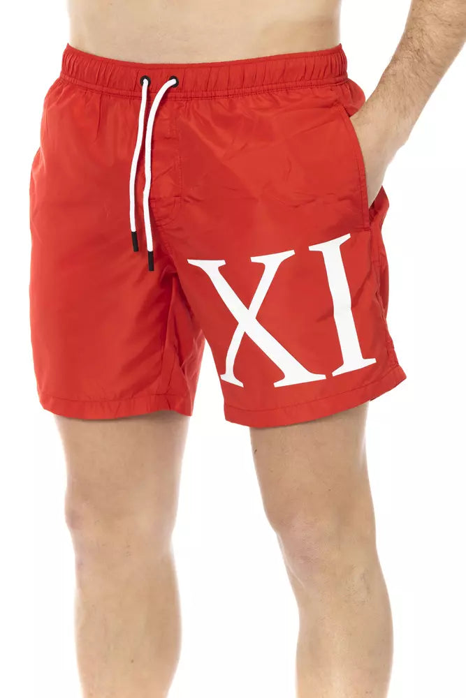 Bikkembergs Red Polyester Men Swim Short | Regal Royce