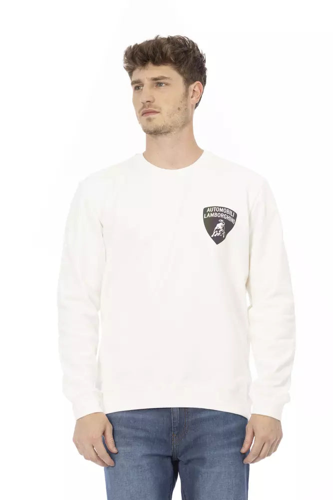 Automobili Lamborghini White Cotton Men's Sweater | Regal Royce