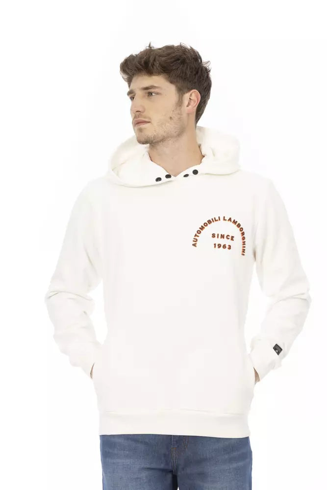 Automobili Lamborghini White Cotton Men Sweater | Regal Royce