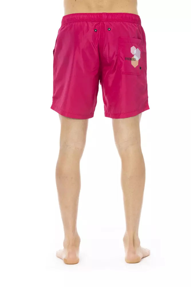 Bikkembergs Fuchsia Polyester Men Swim Short | Regal Royce