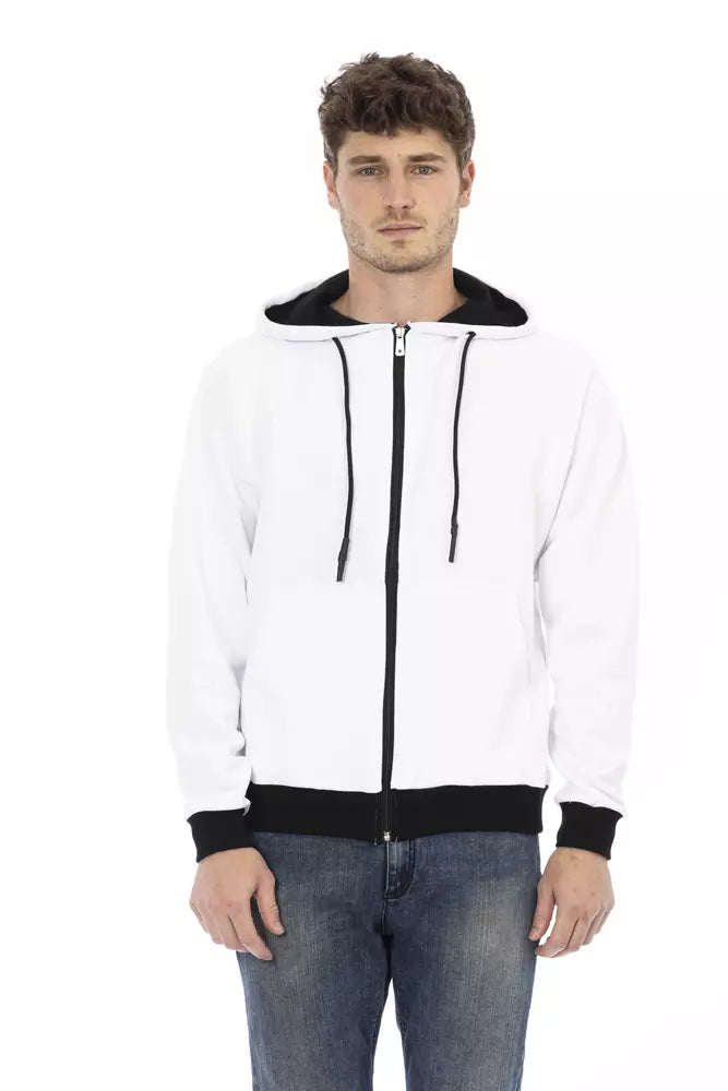 Baldinini Trend White Cotton Men Sweater | Regal Royce